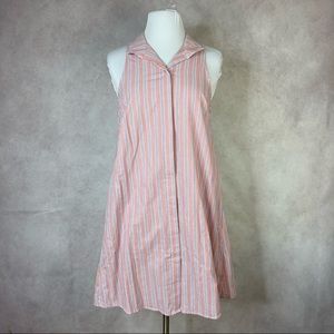 Tuckernuck Pink Striped Sleeveless Charlie Shirt Mini Dress Size XS